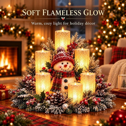 🌲Christmas Lighted Centerpiece with Flameless Candle Glow
