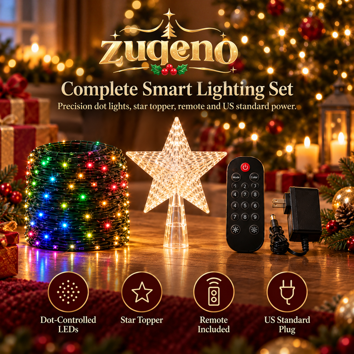 🎄 Smart Christmas Tree Lights — App-Controlled Color Effects for a Stunning Holiday Glow