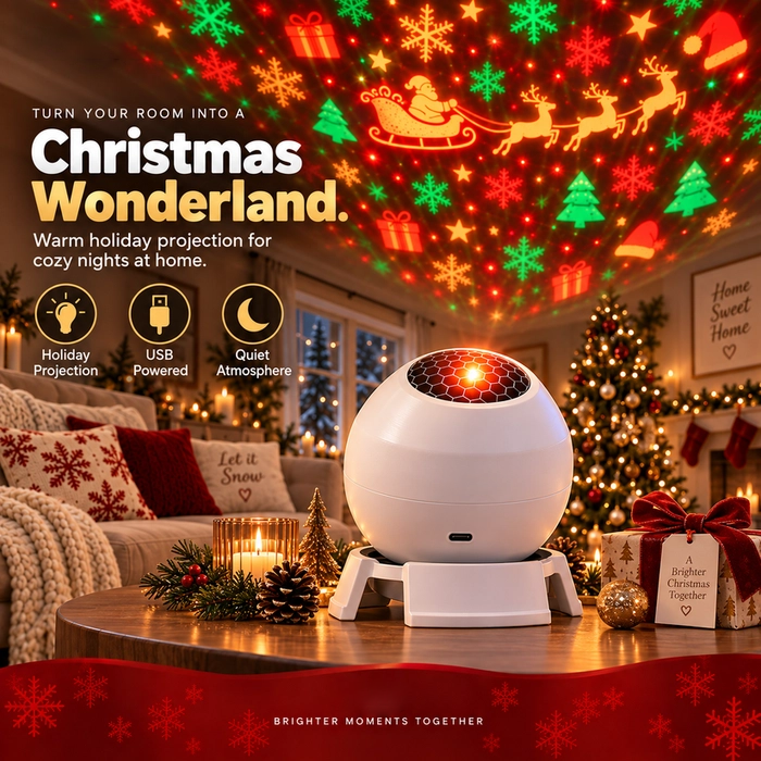 🎅 Turn Any Room Into a Christmas Wonderland – Holiday Projection Night Light