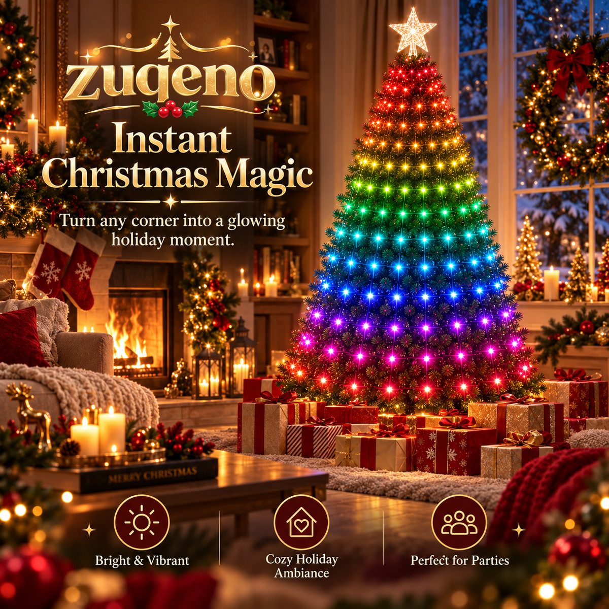 🎄 Smart Christmas Tree Lights — App-Controlled Color Effects for a Stunning Holiday Glow