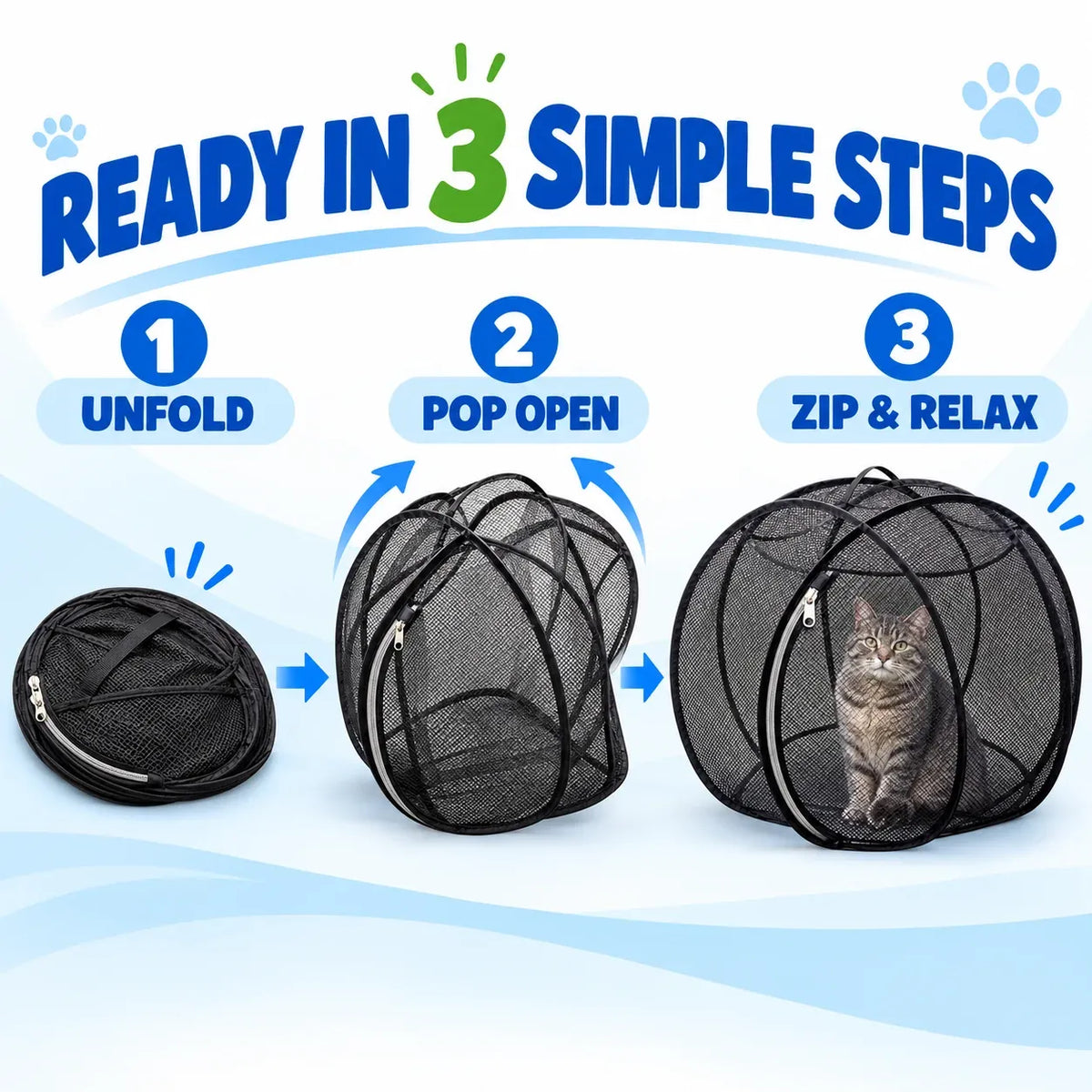 ⏳ Last Day 49% OFF – 🐱 Pop Up Cat Playpen | 32-Inch Breathable Mesh Enclosure for Indoor & Outdoor Use 🌿