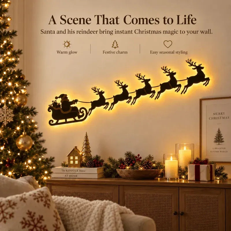 🎅🦌Reindeer Sleigh Press On