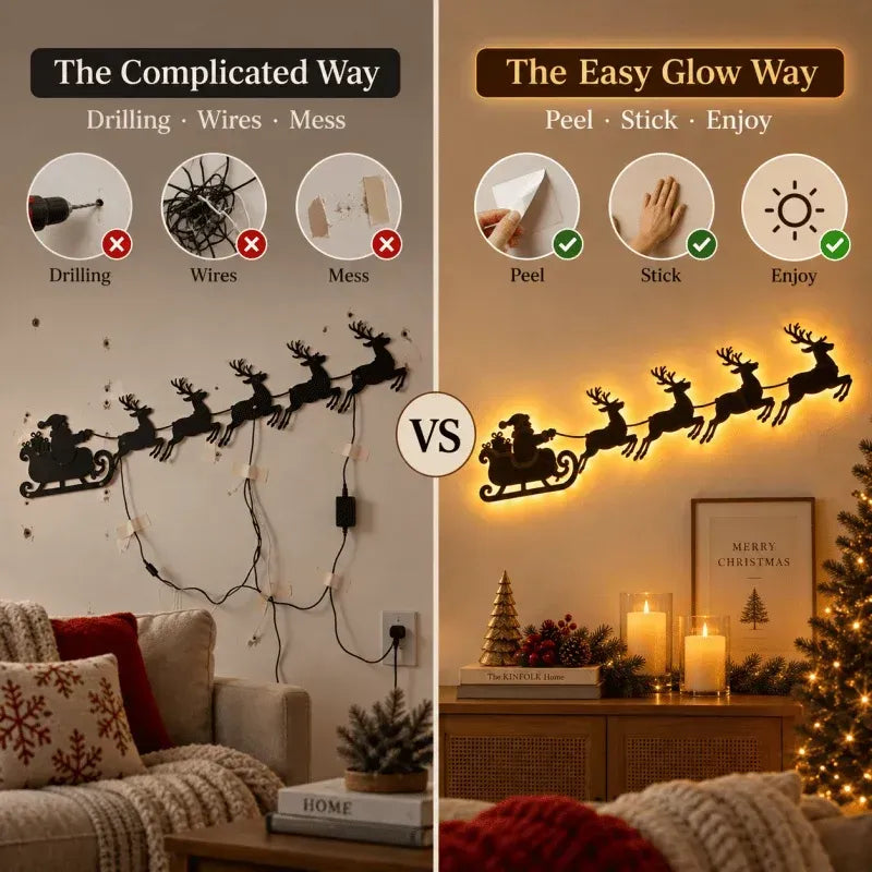 🎅🦌Reindeer Sleigh Press On