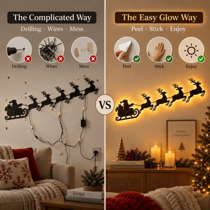 🎅🦌Reindeer Sleigh Press On