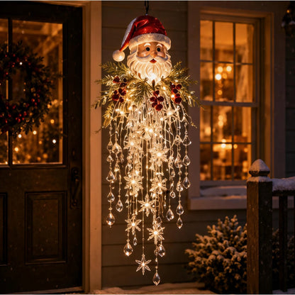 🎅 Christmas Hanging Snowflake & Crystal LED Light | Magical Porch Glow ✨