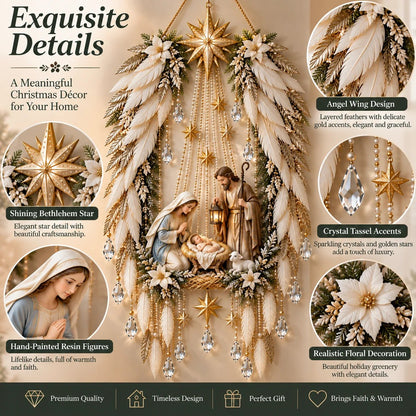 Angel Wings Nativity Wall Light