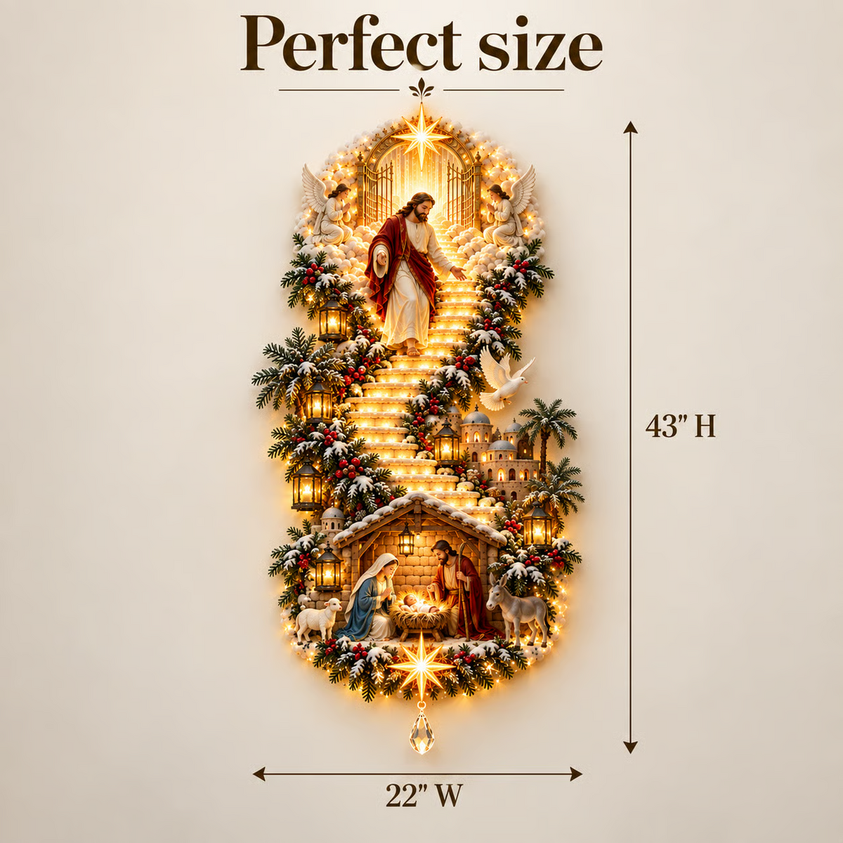 ✨ Last Day –60% OFF!✨ Jesus Light of Heaven Christmas Wall Hanging✝️