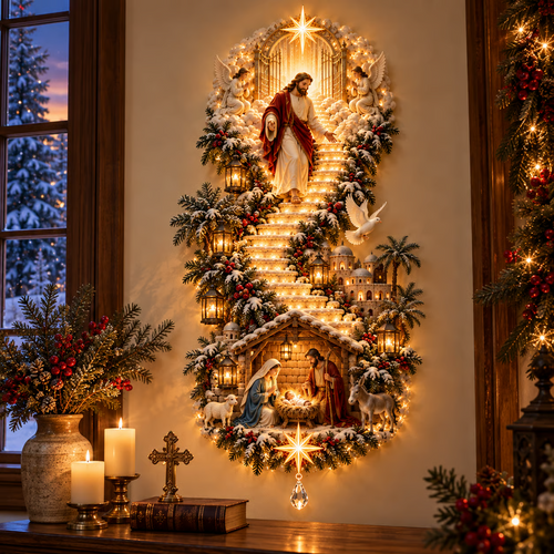 ✨ Last Day –60% OFF!✨ Jesus Light of Heaven Christmas Wall Hanging✝️